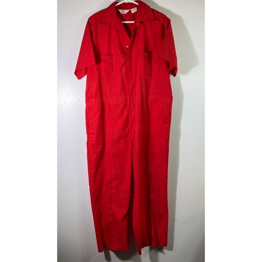 Mens Vintage Walls Master Made USA‎ Short Sleeve Coverall Red 46 Reg